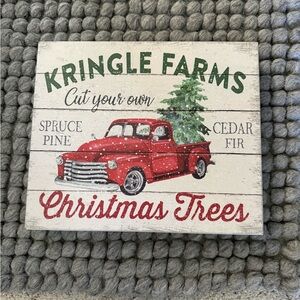 Quill to Paper by Sixtrees Christmas Trees Sign - Kringle Farms NWT